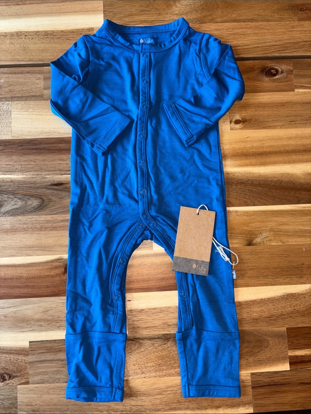 Kyte Baby Long-Sleeve Blue One-Piece Romper 3-6m